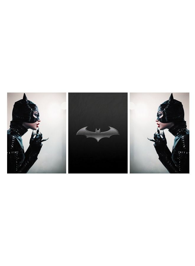 Marktna Decorative Wall Art Painting with The batman Movie Design 3 Pieces Size 120x60cm - Image 2