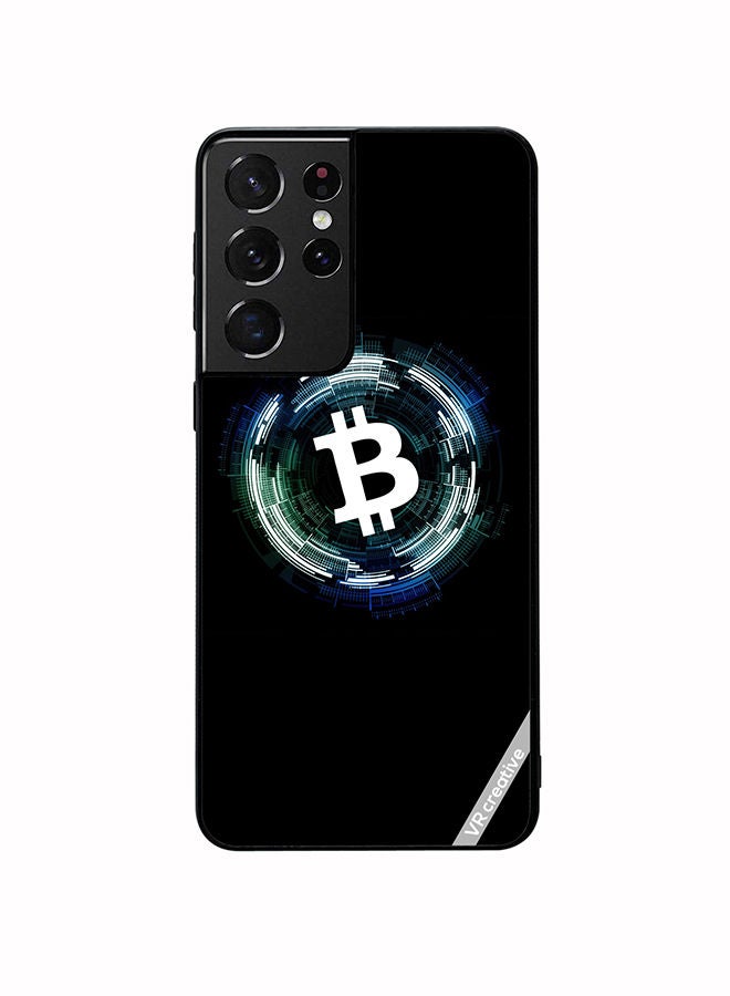 VR CREATIVE Protective Case Cover For Samsung Galaxy S21 Ultra 5G Bitcoin Design Multicolour - Image 1