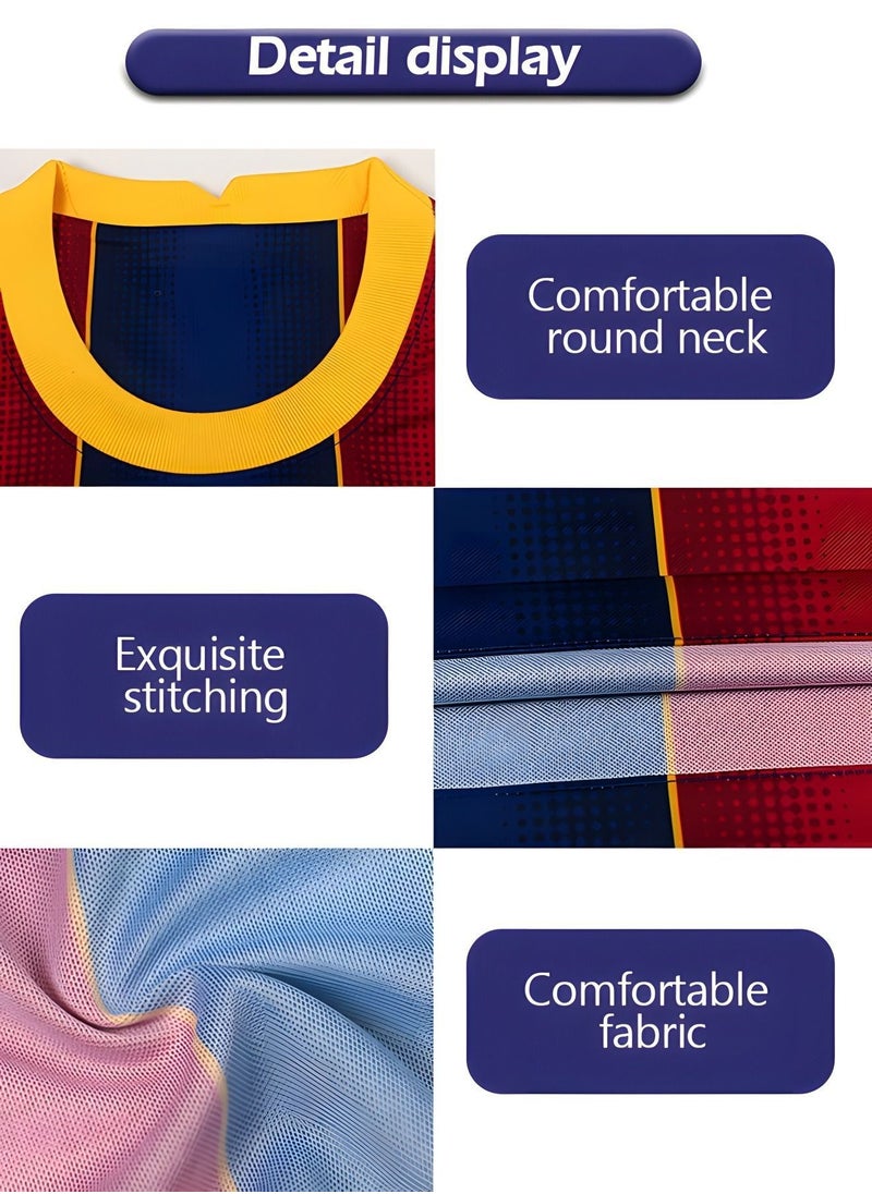 NIBEMINENT - Messi Barcelona Jersey #10 Soccer T Shirt and Shorts,Football for Adults,Football Suits,Soccer Socks,Football Set - Image 1