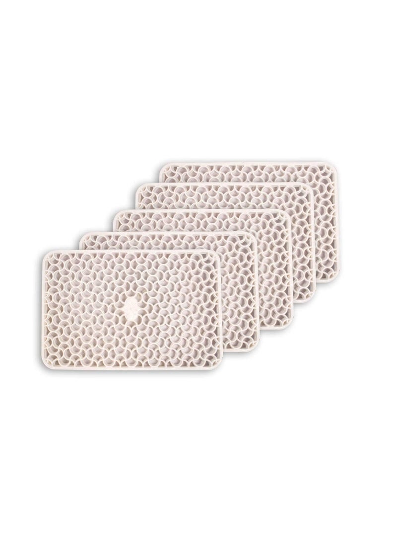 craft city - CRAFT CITY PVC Drawer and Fridge Jali Mats/Drawer Mats Jali/Placemats (Set of 6 Pieces) Waterproof, Plastic (White) - Image 1