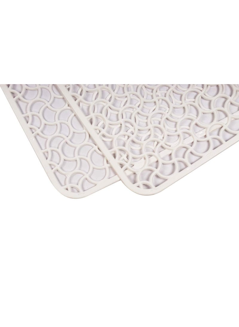 craft city - CRAFT CITY PVC Drawer and Fridge Jali Mats/Drawer Mats Jali/Placemats (Set of 6 Pieces) Waterproof, Plastic (White) - Image 1