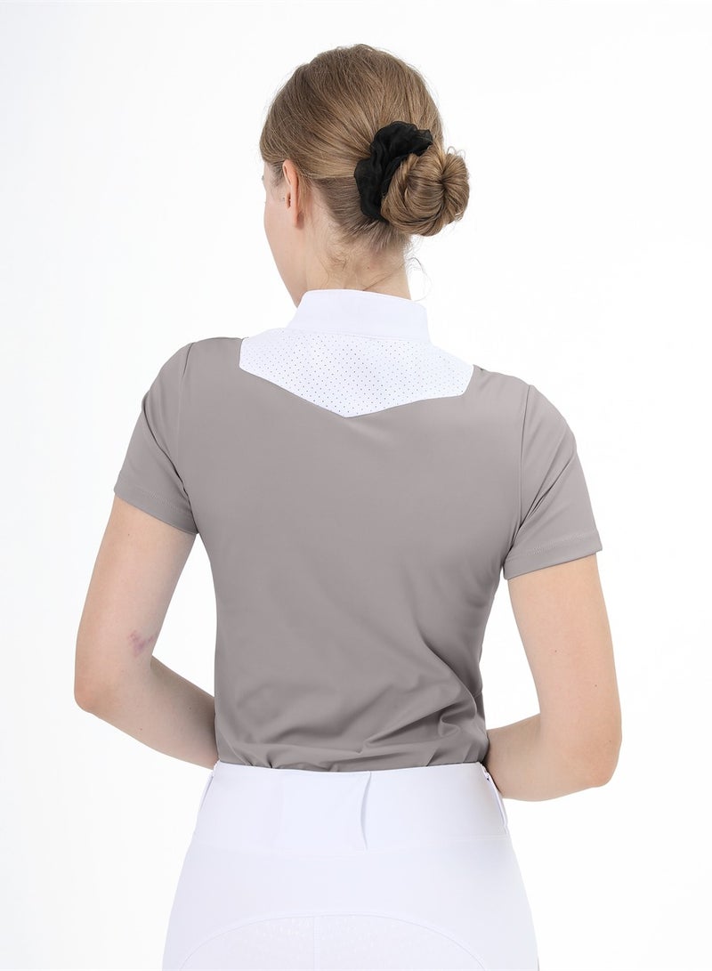 general Women Short Sleeve Equestrian T-shirts Summer Breathable Riding Horse Tops with M Pattern Equestrian Clothes - Image 2