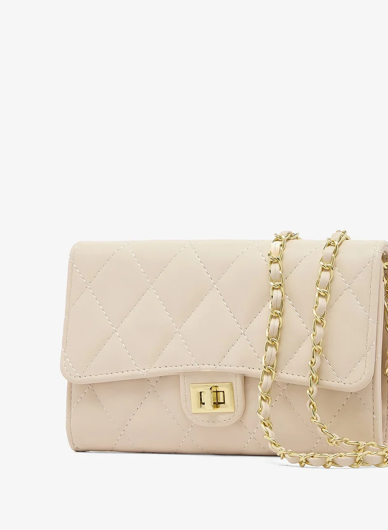 Ella  White Quilted With Gold Accent And Chain for Women | Best Price UAE