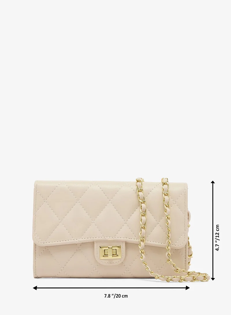 Ella  White Quilted With Gold Accent And Chain for Women | Best Price UAE