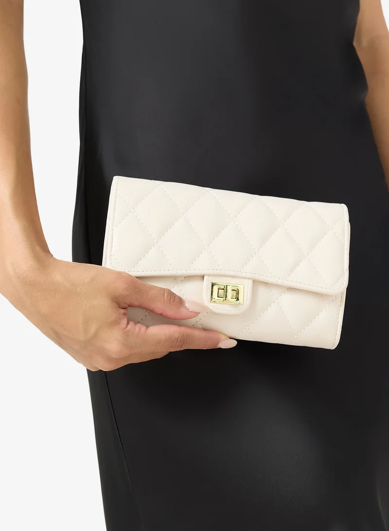 Ella  White Quilted With Gold Accent And Chain for Women | Best Price UAE