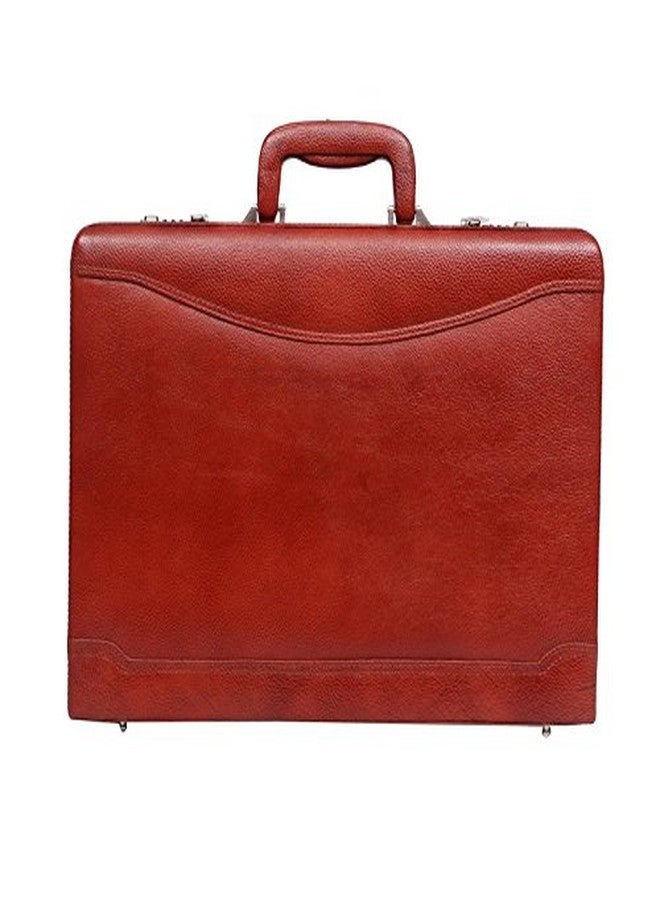 OBANI Genuine Leather Expandable Briefcase Tan. Dimensions: 18" x 4" x 12.50" (L x W x H) - Image 2