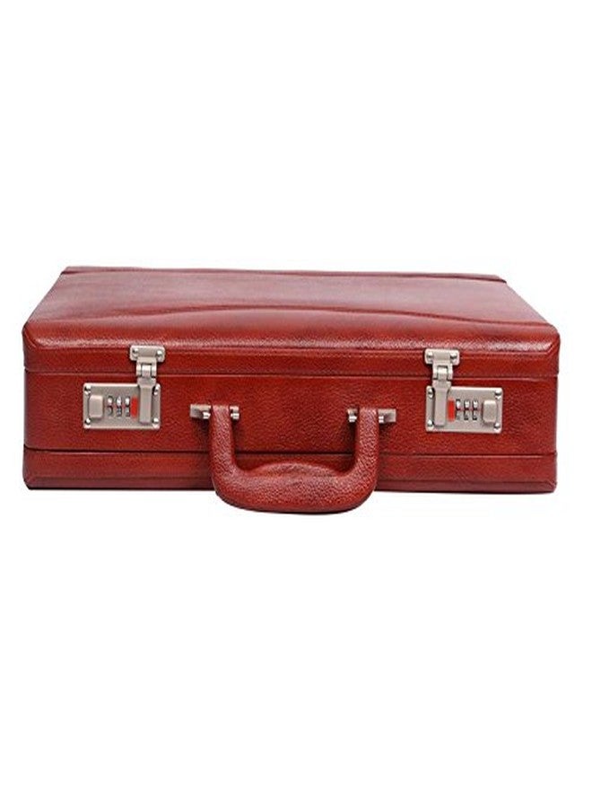 OBANI Genuine Leather Expandable Briefcase Tan. Dimensions: 18" x 4" x 12.50" (L x W x H) - Image 1