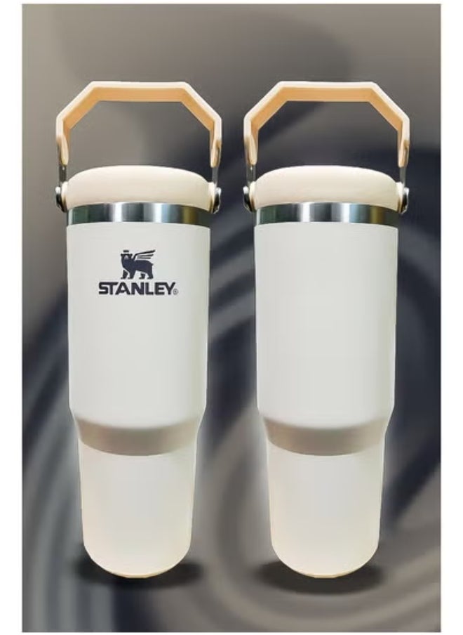 Stanley 30oz Tumbler – Stainless Steel Travel Mug with Straw | BPA-Free, Eco-Friendly & Dishwasher Safe | Leakproof FlowState™ Lid | Double Wall Insulated to Keep Drinks Hot for 16 Hours and Cold for 24 Hours | Slim Base Fits Car Cup Holders | Durable Ergonomic Handle for Travel, Work, or Outdoor Use