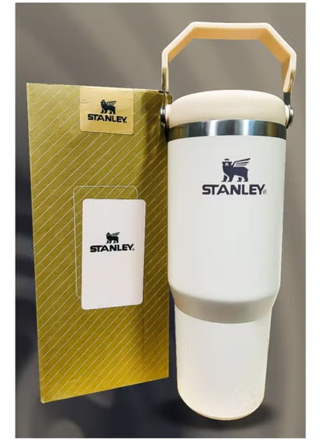 Stanley 30oz Tumbler – Stainless Steel Travel Mug with Straw | BPA-Free, Eco-Friendly & Dishwasher Safe | Leakproof FlowState™ Lid | Double Wall Insulated to Keep Drinks Hot for 16 Hours and Cold for 24 Hours | Slim Base Fits Car Cup Holders | Durable Ergonomic Handle for Travel, Work, or Outdoor Use