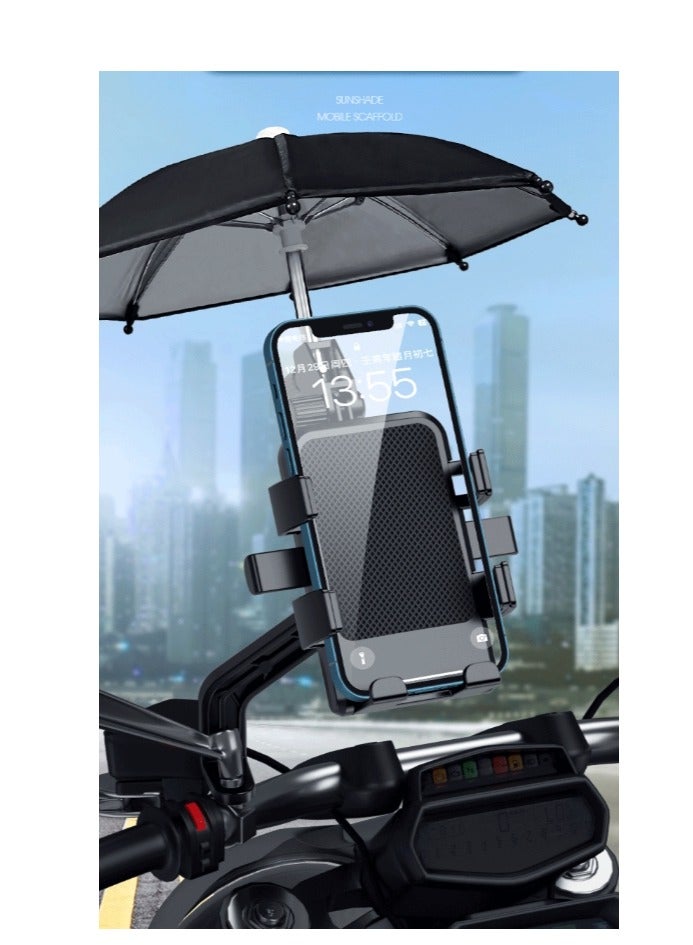 KUYING Wholesale of new electric vehicle mobile phone holders, aluminum alloy motorcycle bicycle mobile phone holders, takeaway holders with umbrellas  - Image 3