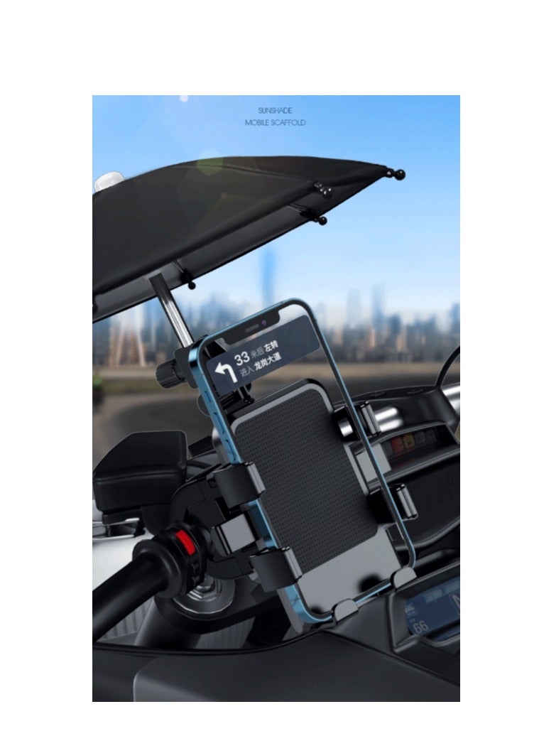 KUYING Wholesale of new electric vehicle mobile phone holders, aluminum alloy motorcycle bicycle mobile phone holders, takeaway holders with umbrellas  - Image 2