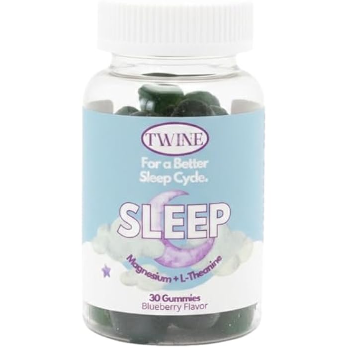 TWINE Sleep Gummies with Melatonin, L-Theanine, Magnesium Citrate, Passionflower, Chamomile and Lemon Balm 30pcs-Blueberry Flavor - Image 1