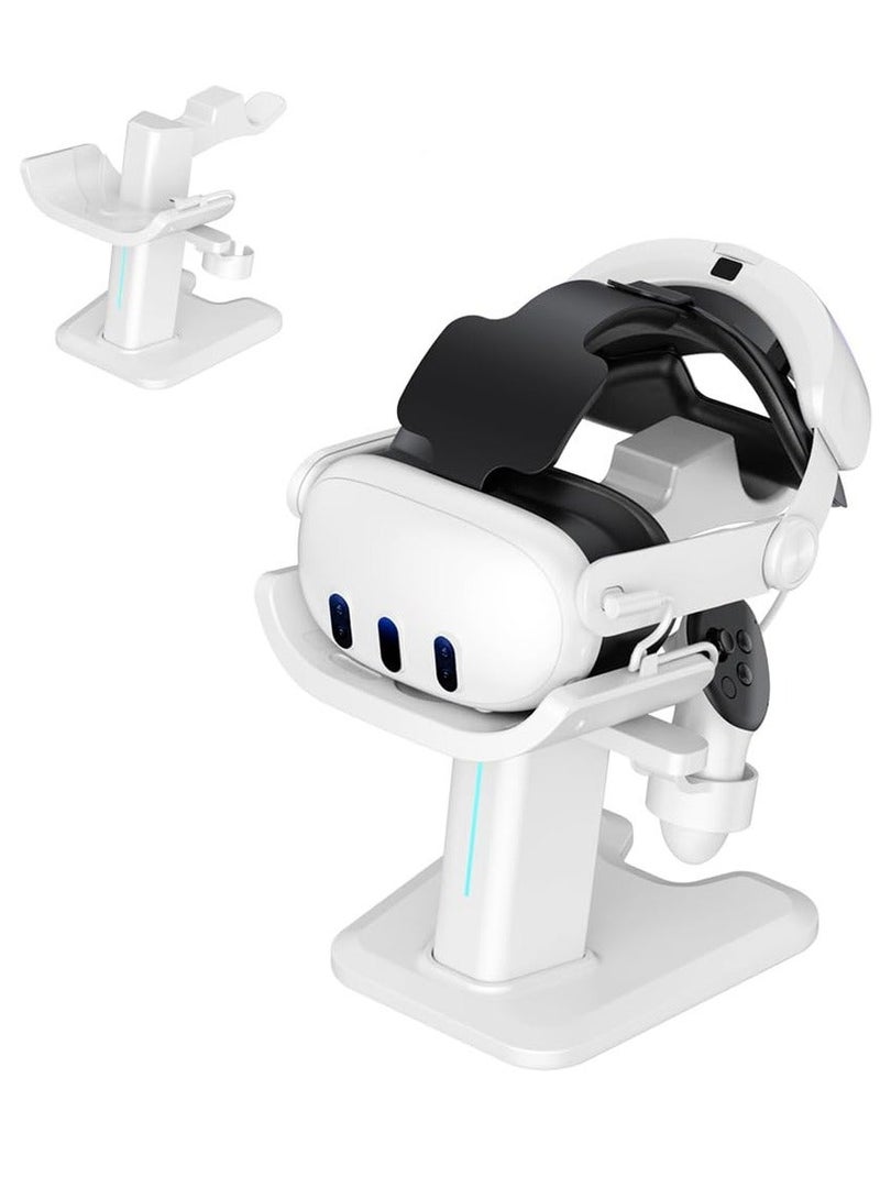 For Meta Quest 3 Headset Charging Dock, VR Display Stand Accessories Compatible With Meta Quest 3 VR Headset And Touch Controllers, Station Holder Base With LED Light, White - Image 4