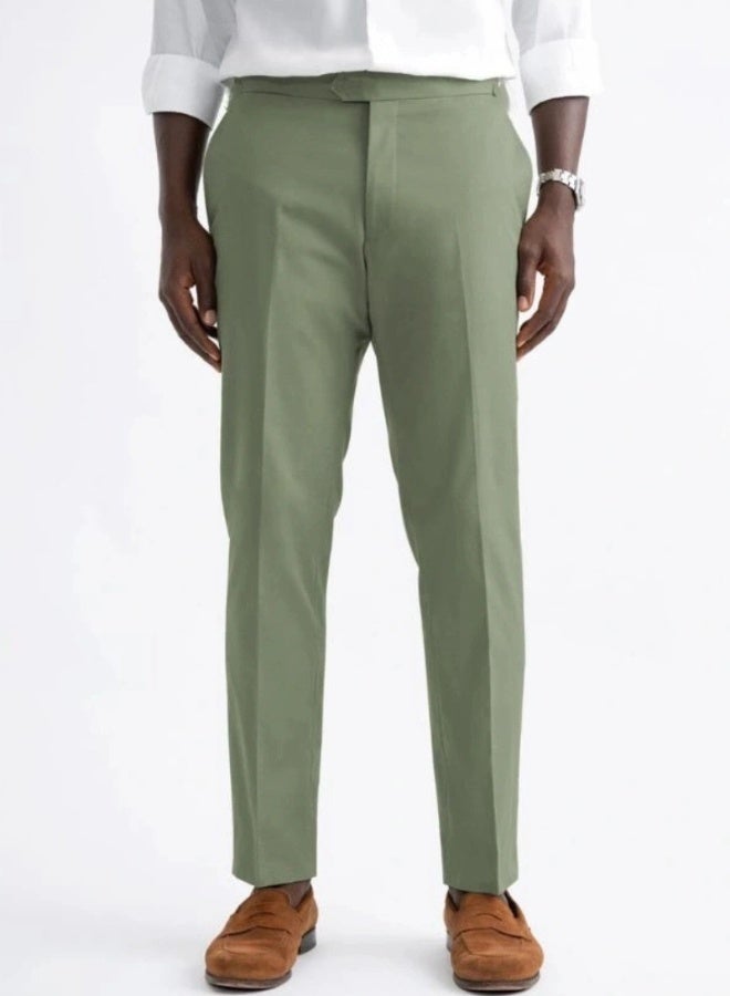 DAVANCHY Sage Green Stylish Pant For Men Business Wear Amazing Trouser Perfect For Any Formal Events Sage Green Solid Trouser  - Image 2
