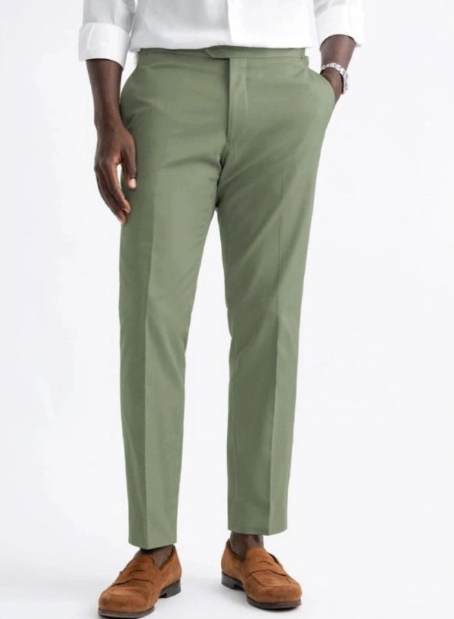 DAVANCHY Sage Green Stylish Pant For Men Business Wear Amazing Trouser Perfect For Any Formal Events Sage Green Solid Trouser  - Image 1