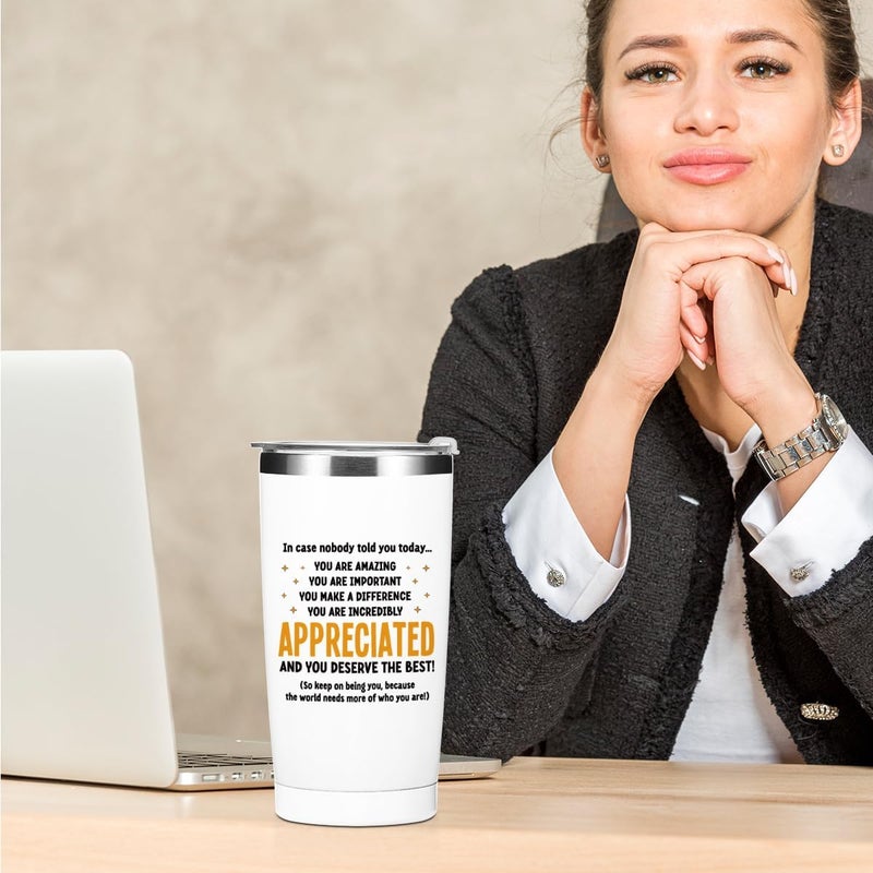 CQM Employee Appreciation Gifts Tumbler Inspirational Gifts Water Bottle Double Wall Travel Coffee Mug Encouragement Stainless Steel Vacuum Insulated Thermal Cup for Women Colleague Birthday Christmas - Image 3