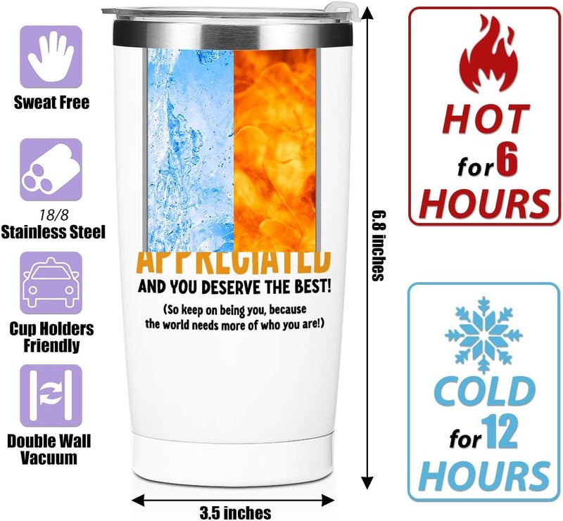 CQM Employee Appreciation Gifts Tumbler Inspirational Gifts Water Bottle Double Wall Travel Coffee Mug Encouragement Stainless Steel Vacuum Insulated Thermal Cup for Women Colleague Birthday Christmas - Image 1