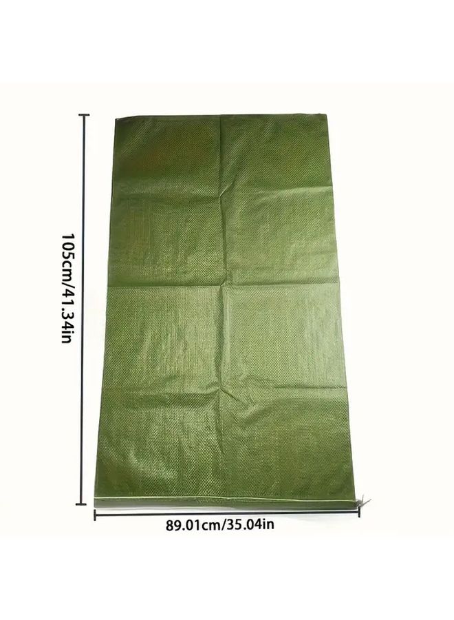 Durable Uncoated PP Woven Bags Green Stripes 15 75 X 23 62 Inch 20 Pieces Multi Purpose - Image 2