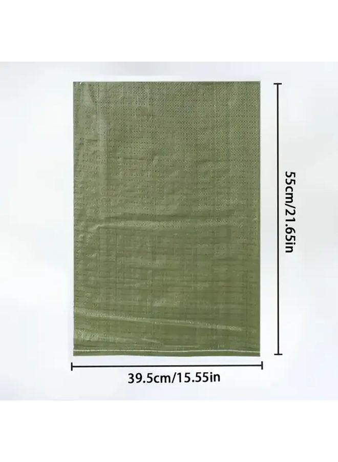 Durable Uncoated PP Woven Bags Green Stripes 15 75 X 23 62 Inch 20 Pieces Multi Purpose - Image 4