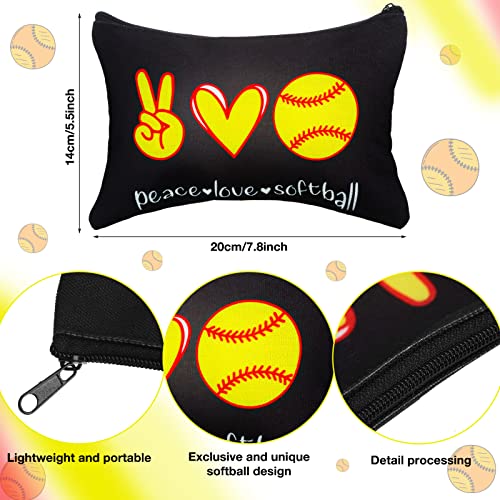 Kajaia 36 Pcs Softball Gifts for Teen Girls Makeup Bags Cosmetic Bags Sport Hair Scrunchies Lipstick Holder Keychains for Party Favors Team Gifts - Image 2