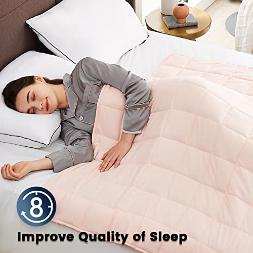 CuteKing Weighted Blanket for Adults(15lbs, 48"x72", Pink) Heavy Blanket for 140-150lbs, Weighted Blanket for Cooling & Heating with Premium Glass Beads, Soft Thick Blanket for Adult All-Season - Image 2