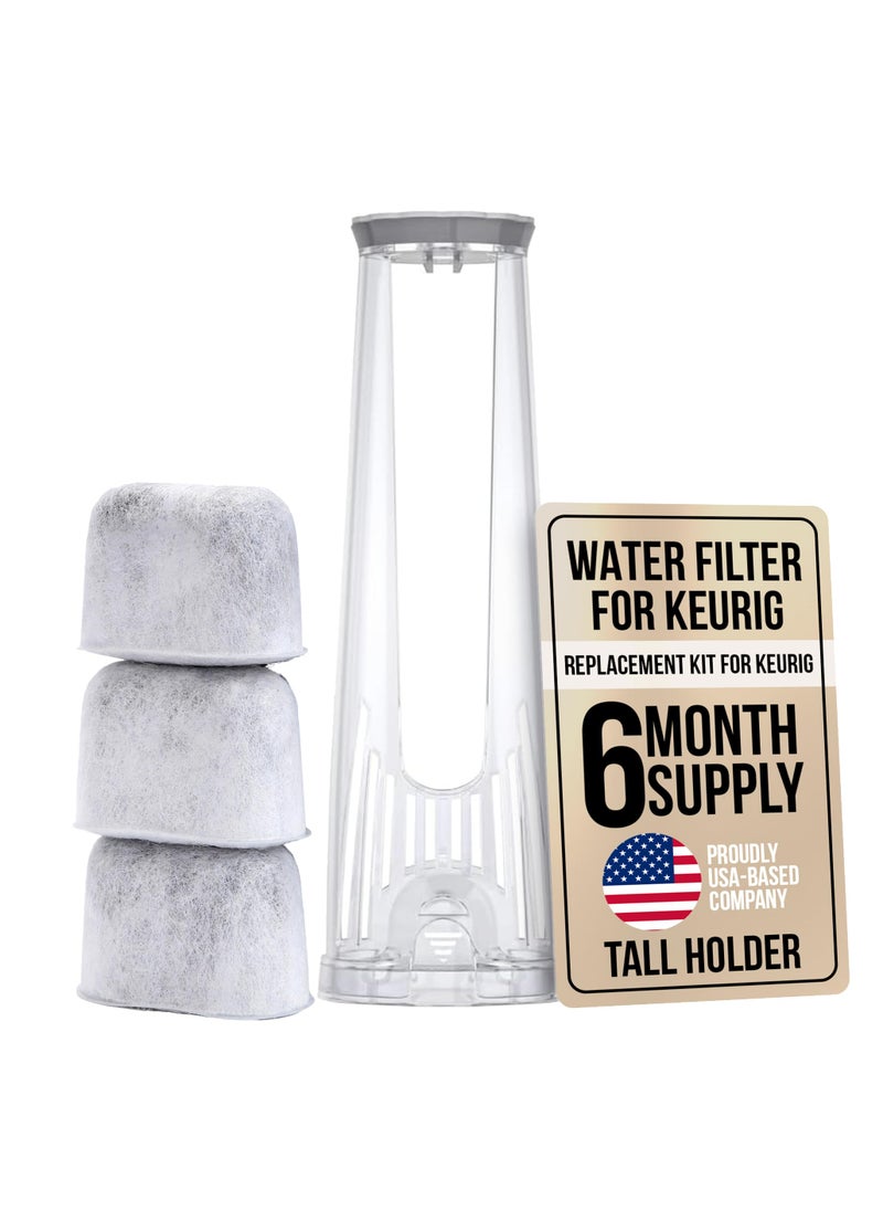 PUREHQ Keurig Starter Kit Replacement Water Filter Holder for Keurig 20 KSlim K Express KSupreme KDuo Plus Coffee Maker by PureHQ  Includes Tall Handle for Side Reservoir and 3Pack Water Filters 