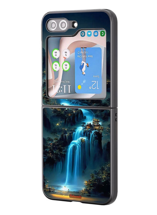 Tolwak Samsung Galaxy Z Flip 5 Protective Case Cover Waterfall Art - Image 1
