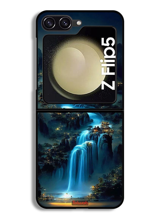 Tolwak Samsung Galaxy Z Flip 5 Protective Case Cover Waterfall Art - Image 2