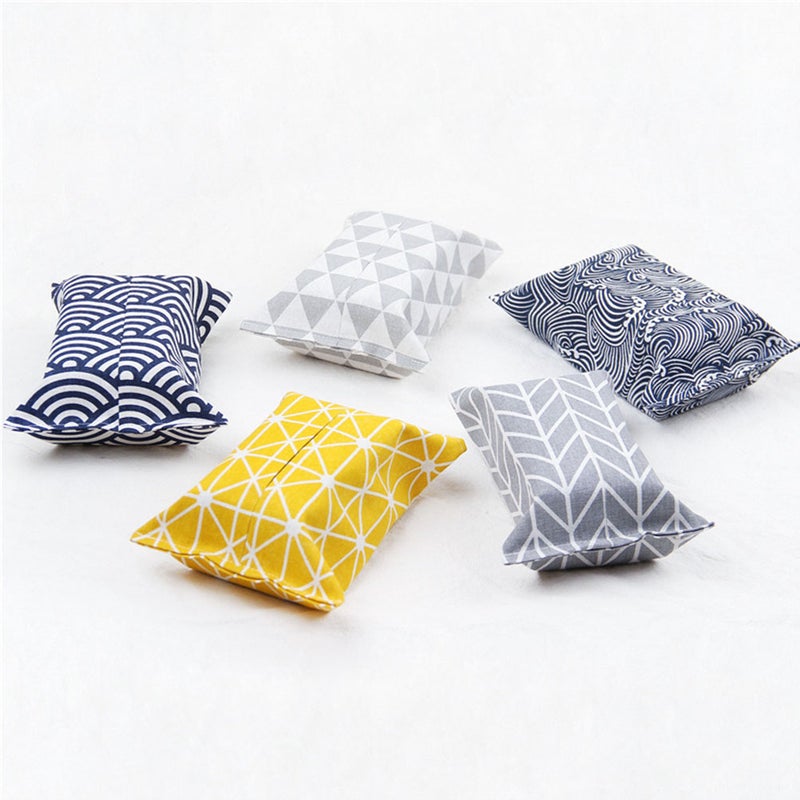 8 Pcs Pastoral Style Tissue Box Cover Cotton Linen Cloth Tissue Box Cover ( Pattern) - Image 3