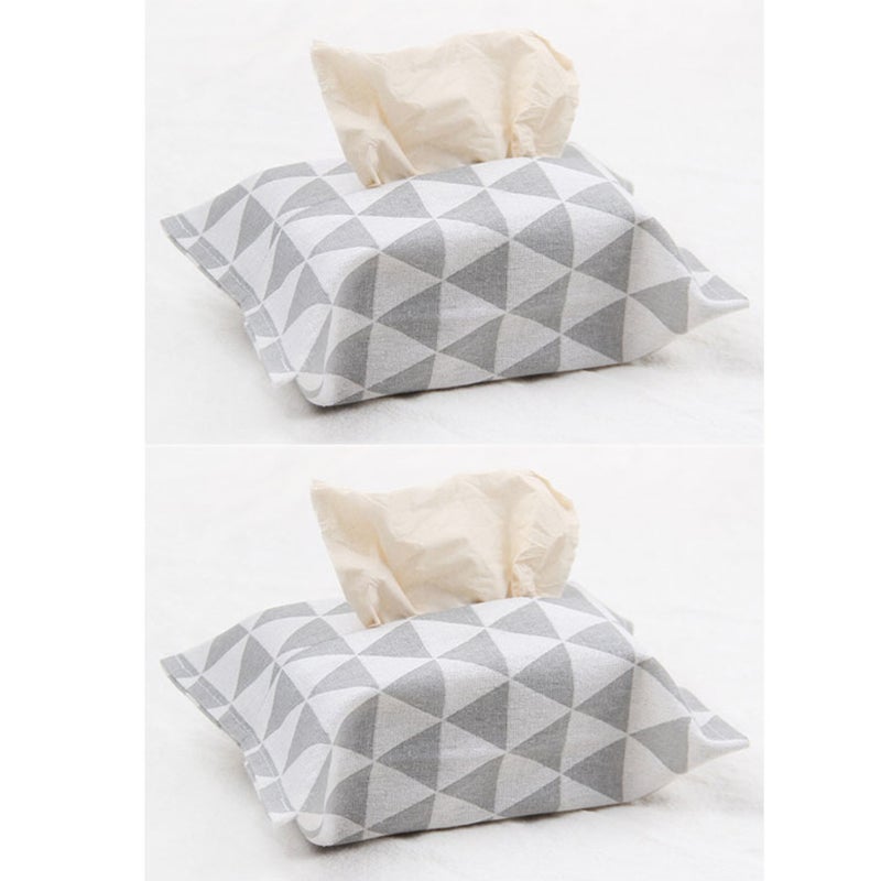 8 Pcs Pastoral Style Tissue Box Cover Cotton Linen Cloth Tissue Box Cover ( Pattern) - Image 5