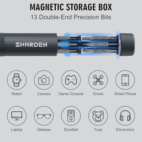Sharden 27-in-1 Precision Screwdriver Set Multi Bit Small Screwdriver Magnetic Mini Screwdriver Set Pen Style Manual Repair Tool Kit for Eyeglass, Watch, Computer, Jewelers, Laptop, Electronics, Phone - Image 2