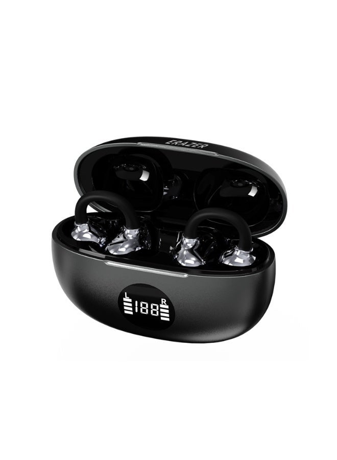 Erazer EX332 Wireless Bluetooth 5.4 In-Ear Headphones with Power Display, 12mm Titanium Driver, Touch Control, Long Playtime, Comfortable Ear-Clip Design-Black - Image 1