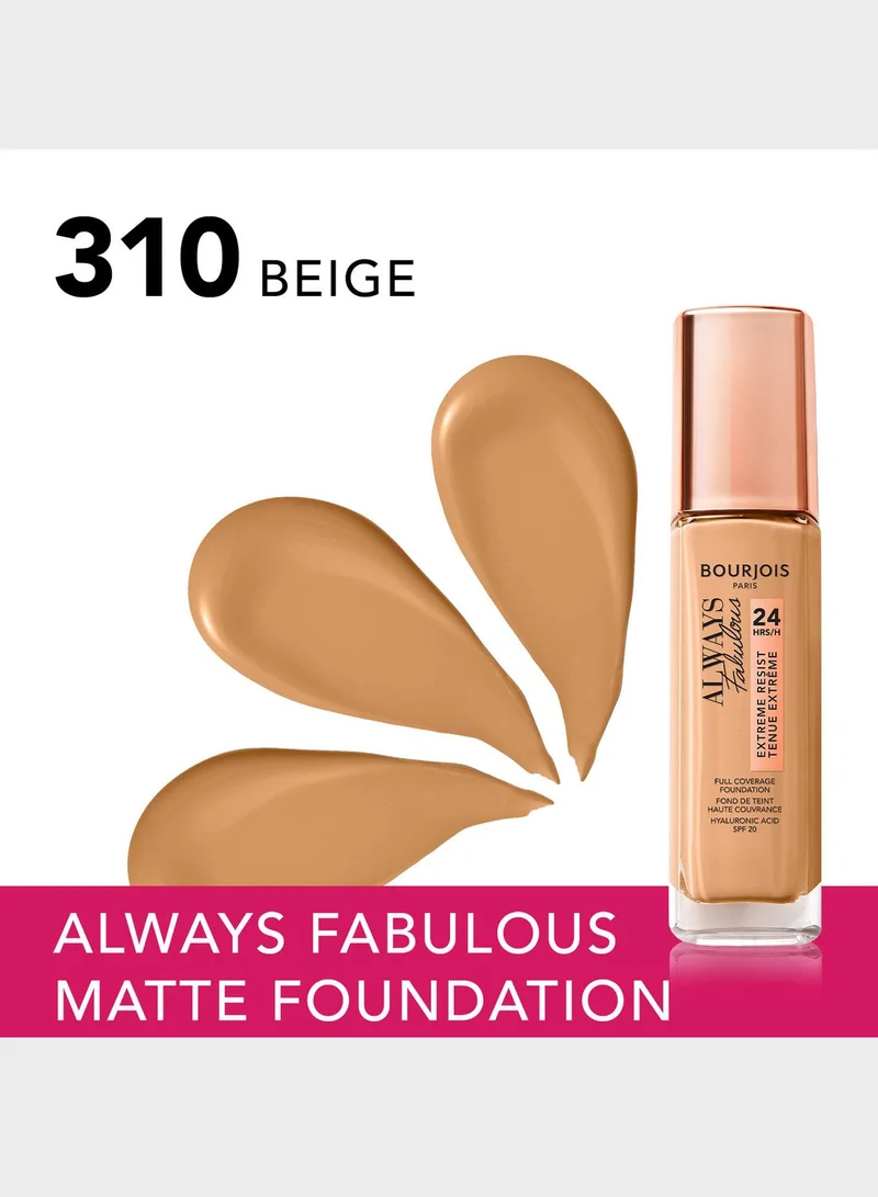BOURJOIS PARIS Bourjois Always Fabulous 24HR Foundation – 310 – Beige, 30ml