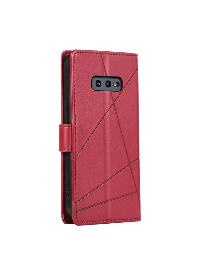 S-TOP Case For Samsung Galaxy S10e PU Genuine Leather Texture Embossed Line Phone Case - Image 3