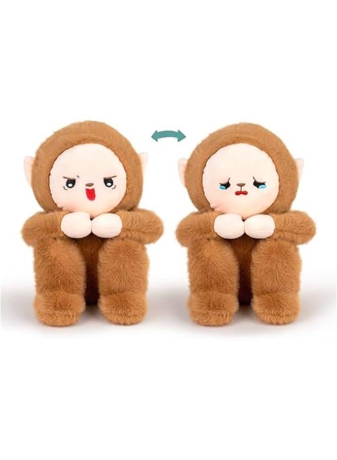 Monkey Stuffed Animal Cute Monkey Plush Soft Monkey Plushie with Face-Changing Monkey Toy Gift for Kids(10.5Inch) - Image 1