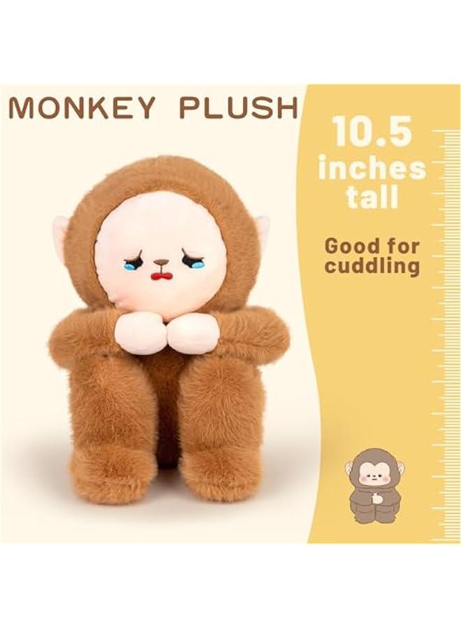 Monkey Stuffed Animal Cute Monkey Plush Soft Monkey Plushie with Face-Changing Monkey Toy Gift for Kids(10.5Inch) - Image 3