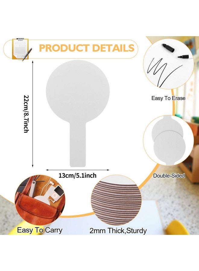 Yiphates 80 Pieces Dry Erase Answer Paddles Handheld Double Sided Paddles Mini White Boards Small White Board Dry Erase Signs Auction Paddles For Students Classroom Voting Games - Image 2