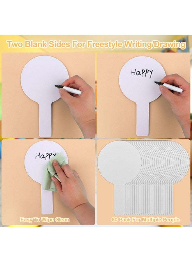 Yiphates 80 Pieces Dry Erase Answer Paddles Handheld Double Sided Paddles Mini White Boards Small White Board Dry Erase Signs Auction Paddles For Students Classroom Voting Games - Image 3