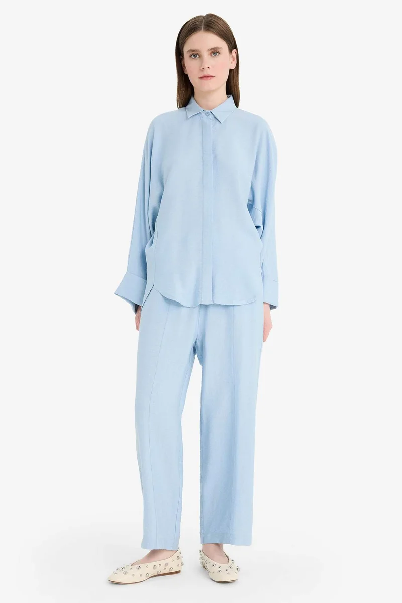 ديفاكتو Harem Linen Blend Wide Leg Trousers