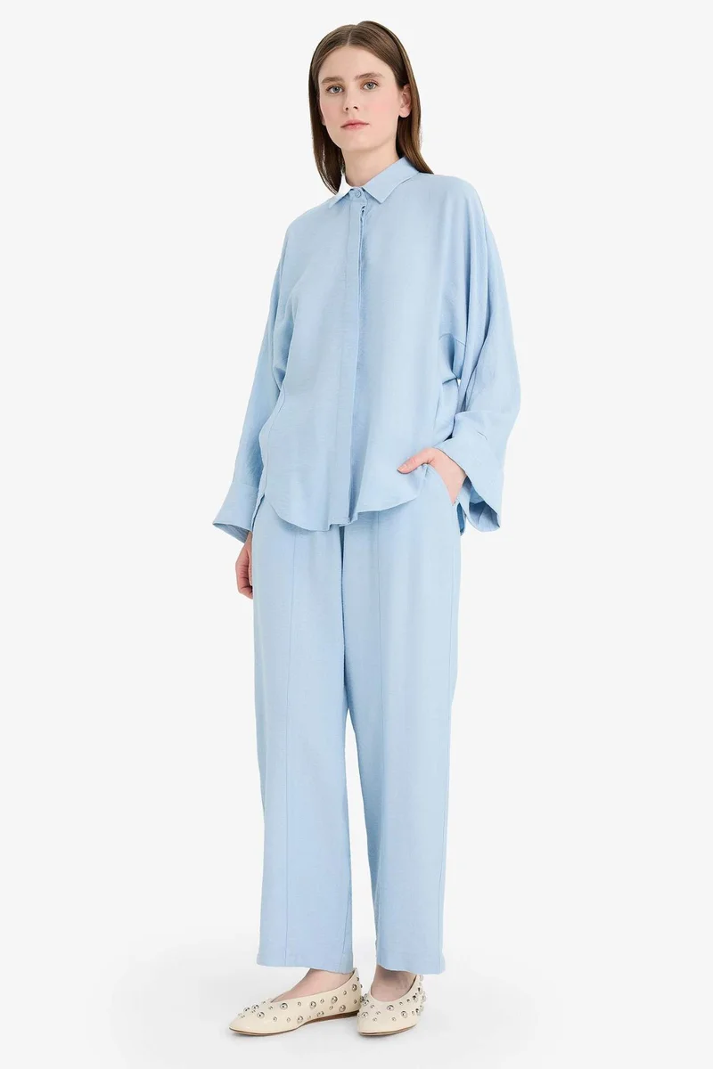 ديفاكتو Harem Linen Blend Wide Leg Trousers