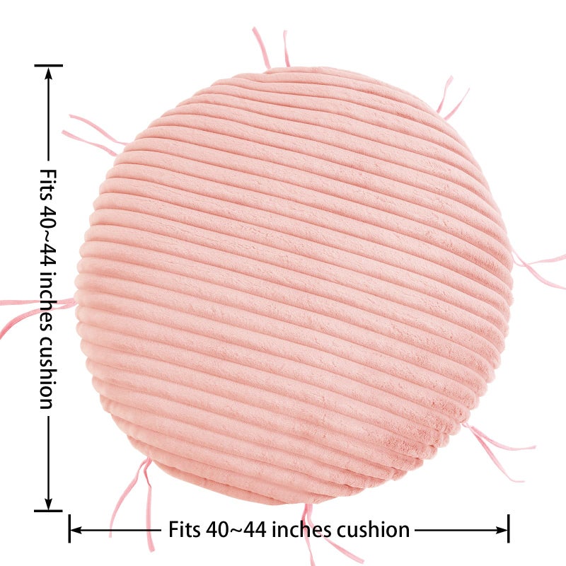 HOMBYS Fluffy Shaggy Cover for Papasan Chair Cushion, Plush Faux Fur Slipcover ONLY, (Without Cushion) Removable Soft Papasan Cushion Covers with 8 Ties, (Pink, 50"x50") - Image 2