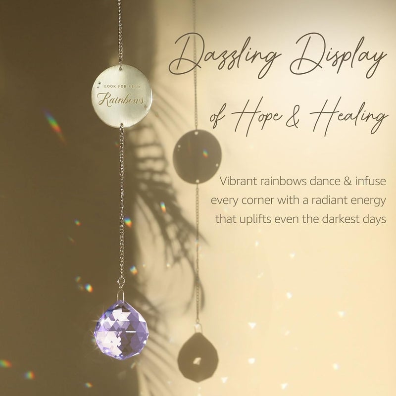Mooncraftlogy Memorial Gifts for Loss of Loved One, Unique Sympathy Gift Idea Purple Crystal Ball Window Suncatcher, Rainbow Sun Catcher Bereavement Grief Box for Loss of Pet Dog Mom Father Husband Son Daughter - Image 4