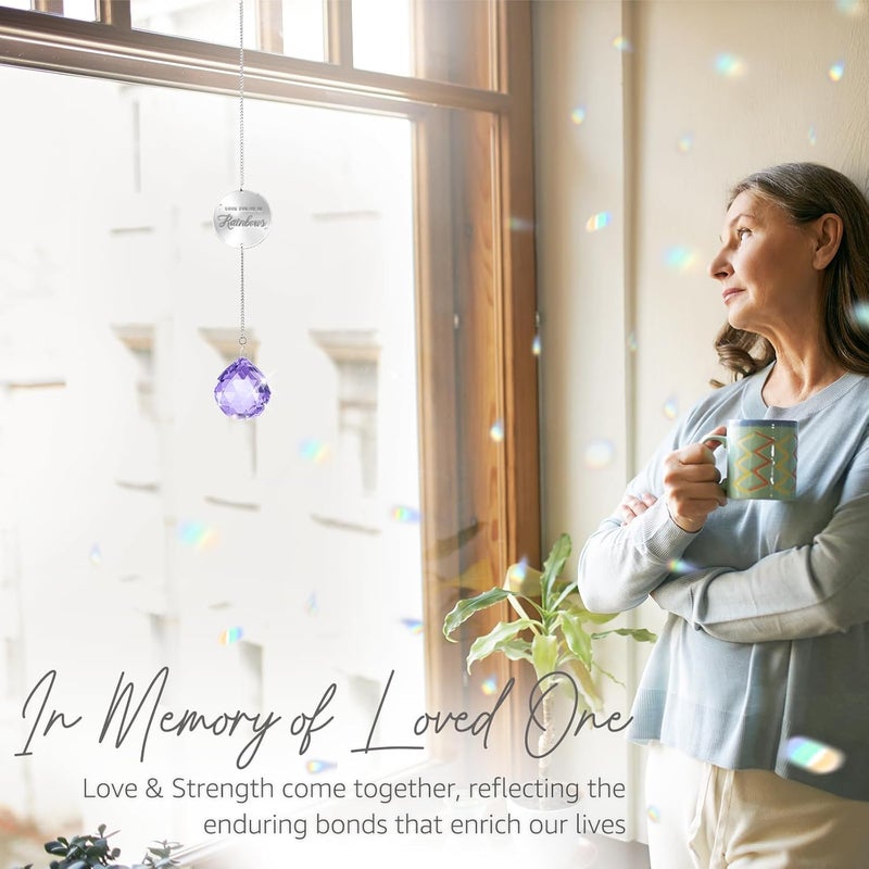 Mooncraftlogy Memorial Gifts for Loss of Loved One, Unique Sympathy Gift Idea Purple Crystal Ball Window Suncatcher, Rainbow Sun Catcher Bereavement Grief Box for Loss of Pet Dog Mom Father Husband Son Daughter - Image 2