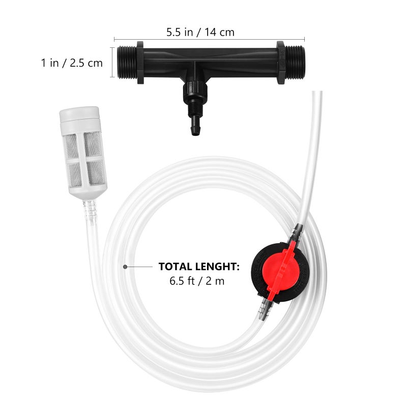 Yardwe 3/4 Inch Fertilizer Injector for Drip Irrigation Venturi Fertilizer Mixer Injectors Device Tube Filter - Image 3