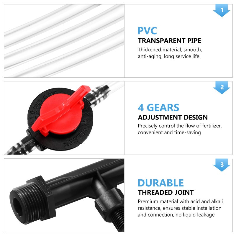 Yardwe 3/4 Inch Fertilizer Injector for Drip Irrigation Venturi Fertilizer Mixer Injectors Device Tube Filter - Image 4