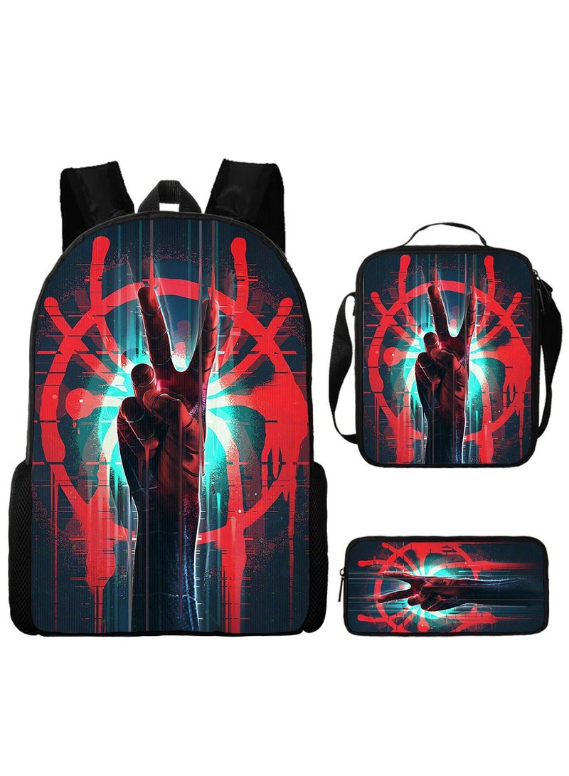 Spider Man backpack three piece set, student cartoon backpack, boys backpack, Superman Spider Man Batman - Image 1
