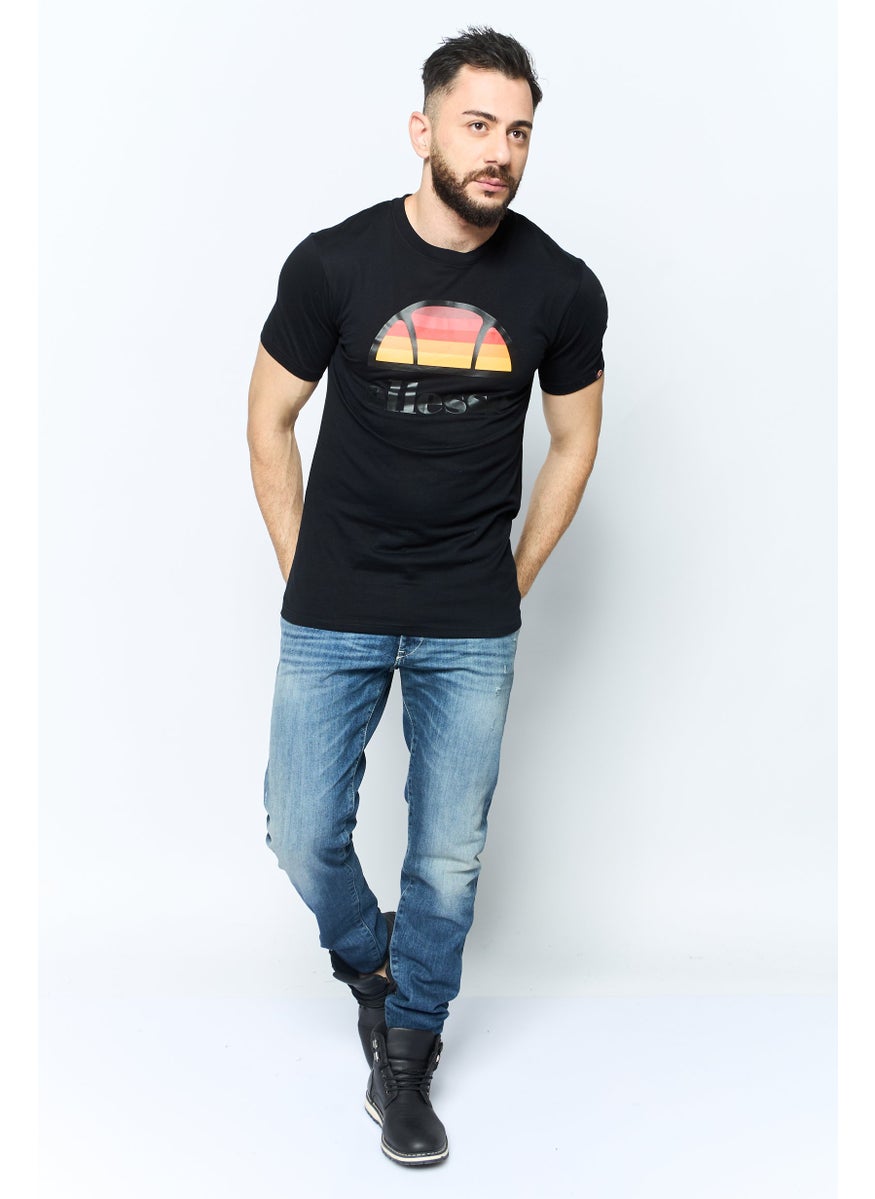 Ellesse Men Sportswear Fit Short Sleeve Outdoor T-Shirt, Black Combo  - Image 2