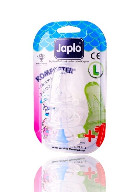 Komforter Anti Colic Nipple 100% pure Food Grade Silicone  Size Large - Assorted