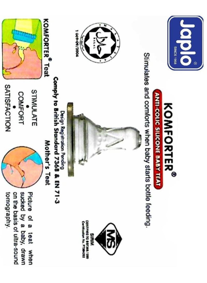 Japlo Komforter Anti Colic Nipple 100% pure Food Grade Silicone  Size Large - Assorted  - Image 5