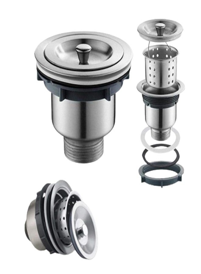 Jagger 304 JAG321 Stainless Steel Kitchen Sink Drain Waste Coupling or Waste Jali Used in Kitchen Sink with Under Basket 4 INCH (SS Silver [ Coupling with Waste Pipe ]) - Image 2